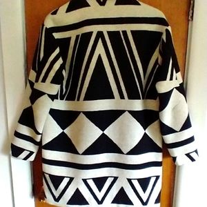 Geo print overcoat geometric coat winter jacket M